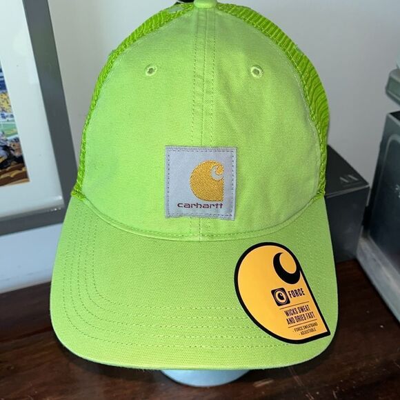 Lime Green Seattle Seahawks colors Carhartt Color canvas Mesh Trucker sloop Cap - Picture 1 of 3